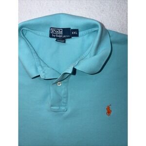 Polo Ralph Lauren Men's 2XL Turquoise Mesh Polo Classic Pony Short SleeveAqua
